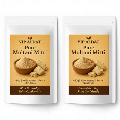 VIP ALDAT Pure Multani Mitti Glow Herbal Clear Beauty Pack (450g × 2 = 900g)(900 g)