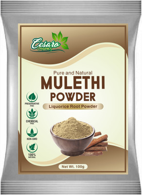 Cesaro Organics Pure and Natural Mulethi Powder Liquorice Root Powder For Hair and Skin Care(100 g)