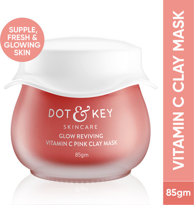 Dot & Key Vitamin C Pink Clay Face Mask for Glowing Skin with Vitamin E, Fades Dark Spots(85 g)