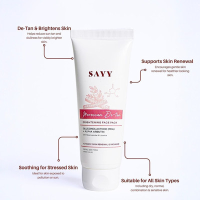 SAYY Moroccan De-tan Brightening face pack for Advance Skin Renewal & Radiance(100 g)
