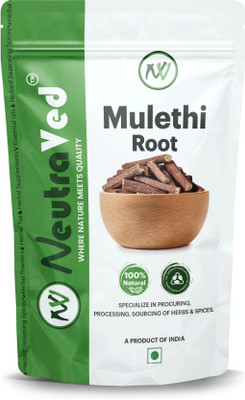 NeutraVed Mulethi Root / Mulethi Stick Whole, Mulethi Root Plant, Licorice stick/root(100 g)