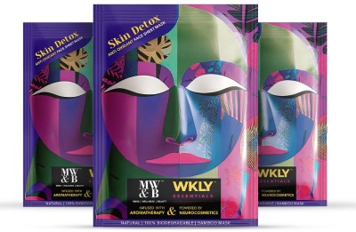 MW&B Detoxifying Facial Mask for Skin Deep Pore Cleansing Spots Blemishes Pack of 3(25 ml)
