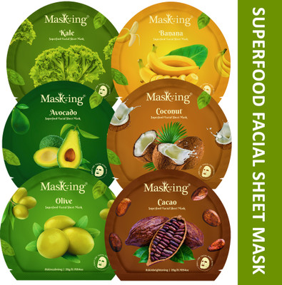 MasKing Superfood Sheet Mask for Women Combo 6(120 g)