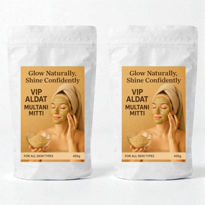 VIP ALDAT Multani Mitti Herbal Natural Bright Pack (450 g × 2 = 900 g)(900 g)