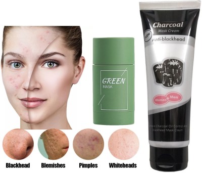 Luster Shine Green Tea Clay Stick & Face Tech Charcoal Face Mask (170 ml)(170 ml)