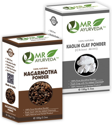 MR Ayurveda Nagarmotha Powder and Kaolin Clay Powder - Set of 2(200 g)