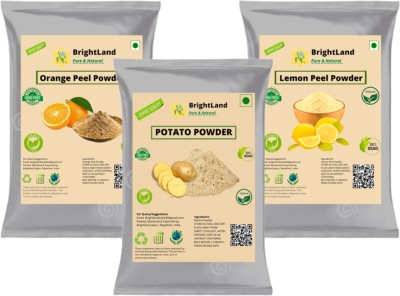 Brightland orange peel powder Lemon peel powder potato powder 40 gm each for face(120 g)