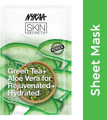 NYKAA Exotic Indulgence Green Tea + Aloe Vera Sheet Mask For Hydrated Skin(20 ml)