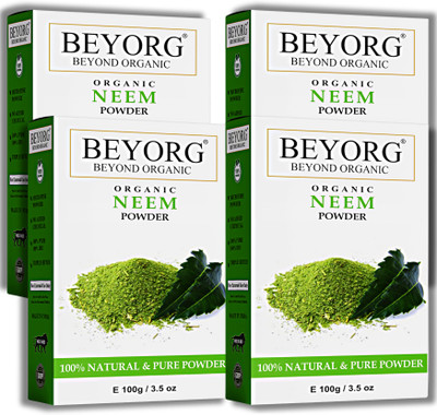 BEYORG Neem Leaves Powder Pure & NoParabens with 5X Detoxifying Power, fights pollution(400 ml)