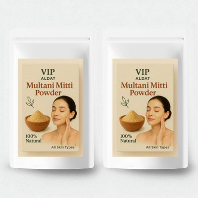 VIP ALDAT Natural Multani Mitti Glow Pack for Skin & Hair Care (2 × 400g)(800 g)