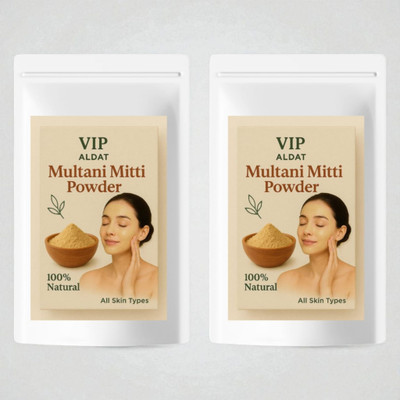 VIP ALDAT Multani Mitti Glow Luxe Essence Herbal Bright Skin Radiance Pack 2 (2×450g)(900 g)