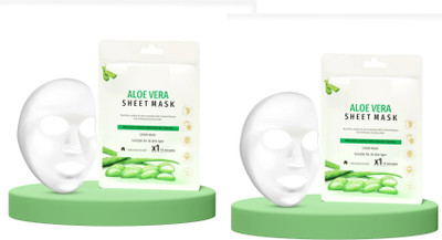 ADJD Combo Aleo vera Face Sheet Mask Oil Control Soft & Healthy Skin(40 g)