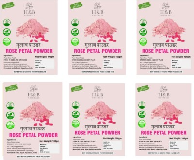 H&B NATURALS Naturals Rose Petal Powder For Skin, Face Pack Mask for Fairness 600gm(600 g)