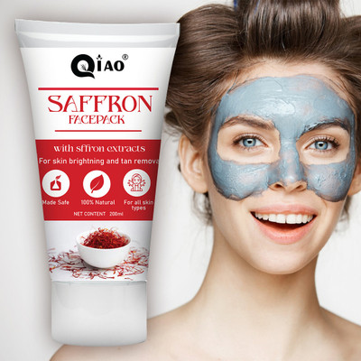 Qiao Saffron Face Pack ` Tan Removal ` Brightening + Glowing Skin ` Men & Women(200 ml)