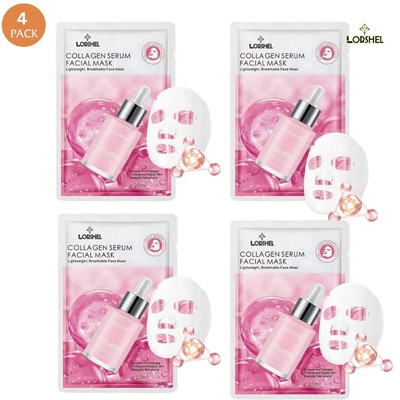LORSHEL Collagen Face Mask Facial Mask Sheet for Reducing Wrinkles and Skin Sagging(100 ml)