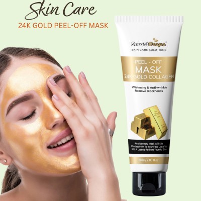 smartdrops Gold Peel Off Mask | Reduces Fine Lines, Wrinkles & Pore Care(60 ml)