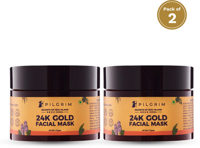 Pilgrim Gold Skin Brightening Face Mask For Radiant Glow Pack of 2(100 g)