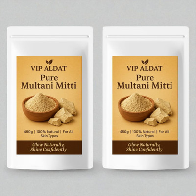 VIP ALDAT Organic Multani Mitti for Fresh Skin Glow – Pack of 2 (2×450g)(900 g)