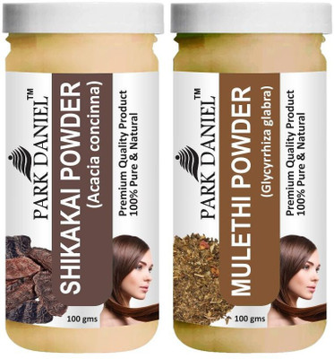 PARK DANIEL Natural Shikakai Powder & Mulethi Powder Combo Pack of 2 Bottles of 100 gm (200 gm )(200 g)