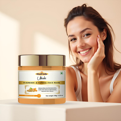 Utkrisht Khadi Skin Brightness Herbal Mask with Sandal Haldi Extract(100 g)