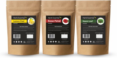 Herb Essential Rose Petal, Lemon Peel, Neem Leaf Powder(200 g)
