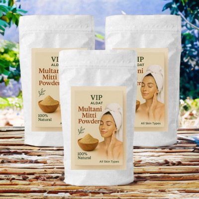 VIP ALDAT Herbal Bliss Multani Mitti 3 Pack – Natural Skin Purity and Brightness(450 g)