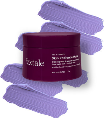 Foxtale Detan Skin Radiance Mask|Lactic Acid & Brazilian Purple Clay, Non-drying(75 g)