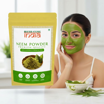 herb store india Pure & Natural Neem Leaf Powder | Herbal Antimicrobial for Skin, Hair & Wellness(100 g)