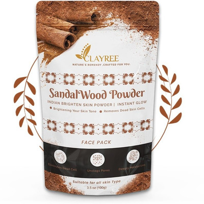 Clayree Organic Sandalwood Powder (Chandan powder) for Face Pack & Skin Care(75 g)