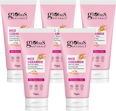 Globus Naturals Rice Ceramide Peel Off Mask, For Korean Glass Skin, Set of 5(375 g)