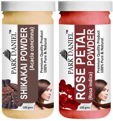 PARK DANIEL Natural Shikakai Powder & Rose Petal Powder Combo Pack of 2 Bottles of 100 gm (200 gm )(200 g)
