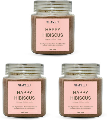 Slayzo Happy Hibiscus Herbal Skin Powder For Anti Pigmentation 100g Each (Pack of 3)300(300 g)