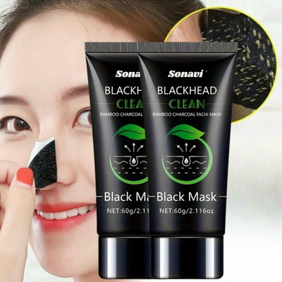 Sonavi Charcoal Face Pack Colling Effect for Blackhead Whitehead Remove And Oil Control(120 g)