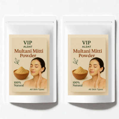 VIP ALDAT Multani Mitti Glow Golden Aura Herbal Premium Skin Glow Pack 2 (2×450g)(900 g)