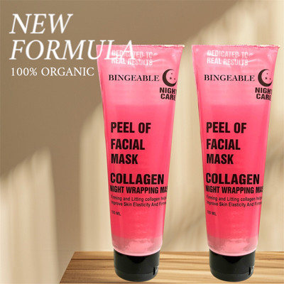 Bingeable Collagen Night Wrapping Mask 90ml (Pack of 2) | Peel-Off for Luminous Skin(180 ml)