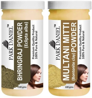 PARK DANIEL Premium Bhringraj Powder & Multani Mitti Powder Combo Pack of 2 Bottles of 100 gm (200 gm )(200 g)