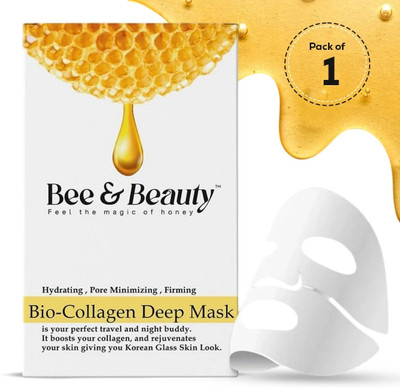 Bee & Beauty - Feel the magic of Honey Bio-Collagen Real Deep Mask - Hydrating Overnight Solution for Pore Minimizing(38 g)