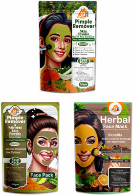 Ordershock Pimple, Pimple, Fairness & Herbal Face Mask Powder Combo Face Skin Care Powder(150 g)
