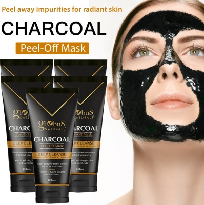 Globus Naturals Activated Charcoal Peel off Mask, Dead Cells removal, Set of 5(500 g)