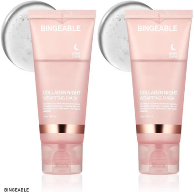 Bingeable 2-Pack Collagen Korean Night Mask - 90ml Peel-Off Elasticity(180 ml)