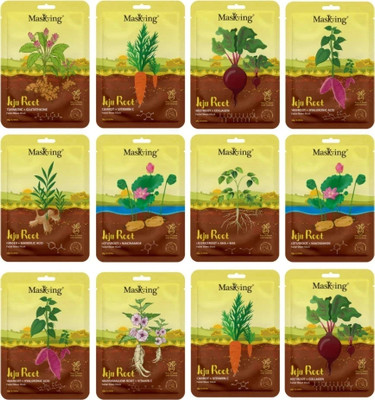 MasKing Skin glowing and fairness Jeju Root Facial Sheet Mask,Face Serum Mask, 20Ml each(240 ml)