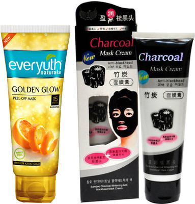 Everyuth Naturals GOLDEN GLOW PEEL-OFF MASK 90 +Charcoal Oil Control(210 g)