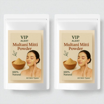 VIP ALDAT Multani Mitti Glow Miracle Glow Herbal Brightness Care Pack 2 (2×450g)(900 g)