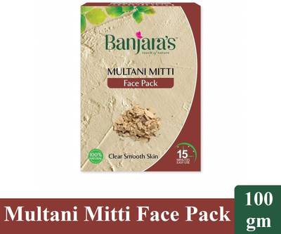 Banjaras Multani Mitti for Smooth & Soft Face Pack Powder(100 g)