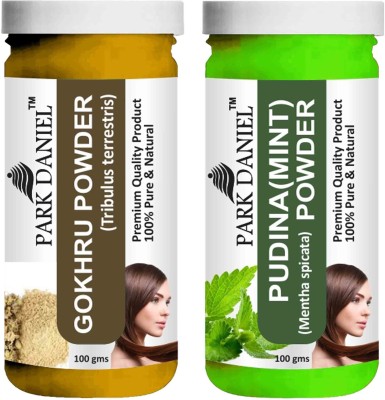 PARK DANIEL Premium Gokhru Powder & Pudina(Mint)Powder Combo Pack of 2 Bottles of 100 gm (200 gm )(200 g)