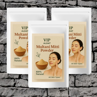 VIP ALDAT Herbal Fresh Clay 3 Pack Multani Mitti for Smooth, Glowing Skin Care(450 g)