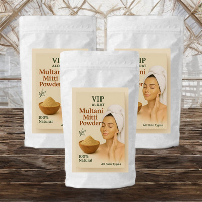 VIP ALDAT Herbal Aura Multani Mitti 3 Pack – Pure Earth Clay Glow Collection(450 g)