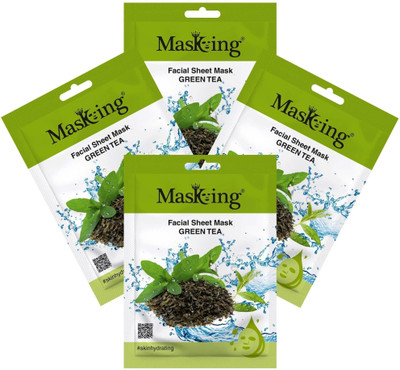 MasKing Beauty Facial Sheet Mask Green Tea Pack Of 4(80 ml)
