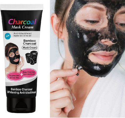 nuvya Charcoal Facial Mask Cream for Pore Cleansing & Glow Boost(130 g)