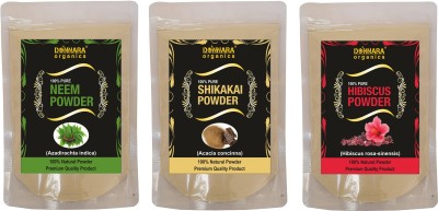 Donnara Organics Neem Powder, Shikakai Powder & Hibiscus Powder(450 g)